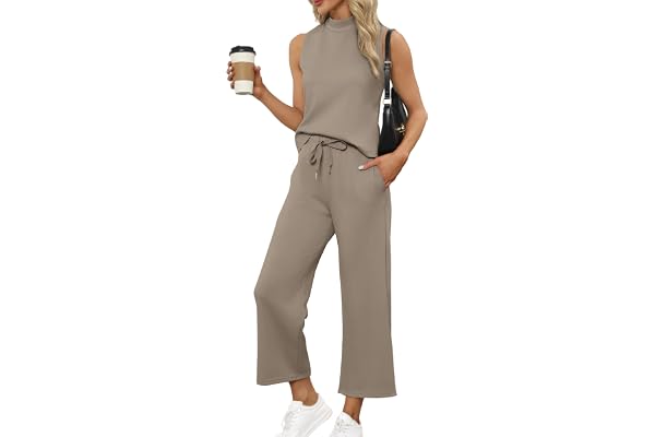 Desol tvådelad joggingdräkt dam fritid träningsoverall sommarkläder tracksuit ärmlös ledig hemmadräkt joggingbyxor träningsoveraller med fickor