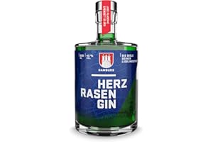 ‎HERZRASEN HERZRASEN GIN Hamburg Edition | Premium Dry Gin 42% Vol. |grüner Gin mit Hamburger Rasen | zitronig spritzig mit ausgewählten Zutaten I 0.5 l