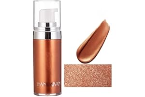 OCHILIMA 4 Colors Face Body Shimmer Body Cream Liquid Body Highlighter Long-lasting Shine Brighten Glitter Shimmering Body Cream for All Skin Types Bronzer (#04 Golden Brown)