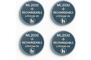 Girafus ML2032 uppladdningsbart batteri/myntcell 3 V 80 mAh-ersätter CR2032 -för moderkort, miniräknare, elektr. lampor, cykl