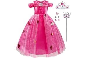 LiUiMiY Kostium księżniczki, dziewczęcy, na karnawał, długi rękaw, przebranie na imprezę, urodziny, Halloween, święto, z akcesoriami