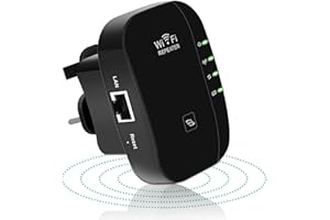 JORPETS Newest WiFi Booster, WiFi Extender, WiFi Repeater, Covers Up to 3650 Sq.ft and 45 Devices, Internet Booster - with Ethernet Port, Quick Setup, Home Wireless Signal Booster -Black