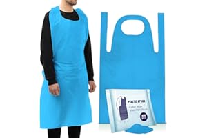 RAP GLOVES Disposable Aprons Multipurpose Strong Waterproof Plastic Blue Pack of 100 Aprons in Bulk Flat Pack Sizes Ideal for Catering, Cooking, Clinics, Hospitality & Workplace Protection.