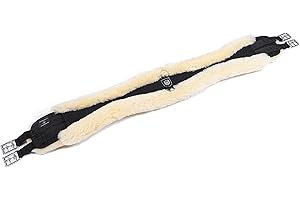 CHRIST Sangle Longue en Fourrure de Mouton de Werner Sangle de Selle Longue, Anatomique, en Fourrure de Mouton véritable, Disponible au Naturel ou en Anthracite, Tailles : 120, 125, 130, 135, 140 cm