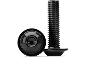 KONGKI (8 pezzi) Viti a Brugola Viti M8 a Testa Bombata M8 x 60 mm Flangia Esagono Incassato Viti a Macchina 304 Acciaio Inox Nero Filettatura Completa