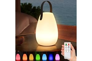 ‎LIGHT TO HOPE light to hope LED Akku Outdoor Lampe mit Fernbedienung Dimmbare Tischlampe Kabellos 8 Farben & Warmweiß IP44 Wasserdicht USB-C Camping Lampe für Außen, Garten, Terrasse, Esstisch, Bar 14 x 20 CM