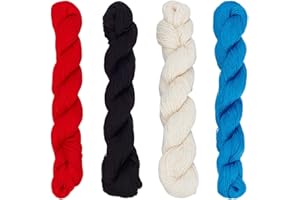 FREEBLOSS 4 piezas de hilo Sashiko en 4 colores Madeja Sashiko 4 x 100 m hilo de bordar de algodón puro hilo sashiko japonés para acolchar y bordar, kit Sashiko suministros