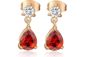 YAZILIND Gold Plated Earring Teardrop Water-drop Cubic Zirconia Pendant Dangle Earings for Women Girls Birthday