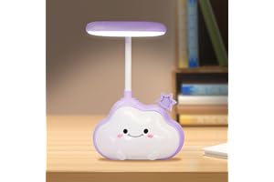 ‎WETRY Wetry LED Wolken Nachtlicht, Schreibtischlampe für Kinderzimmer, USB Aufladbar Nachtlampe, Farbwechselnd Stimmungslicht, mit Flexiblem Arm (Lila Ster)