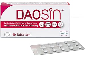 ‎DAOSIN DAOSiN – Nahrungsergänzungsmittel mit DAO-Enzym - unterstützt den Histamin-Abbau - 10 magensaftresistente Tabletten mit Diaminoxidase Enzym