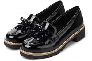 Ulalaza Plate-Forme pour Femmes Mary Janes Chaussures Sweet Toe Cheville Lolita Gothique Plate-Forme Robe Pompes Chaussures Chunky Plate-Forme Chaussures Chaussures habillées en Cuir Verni