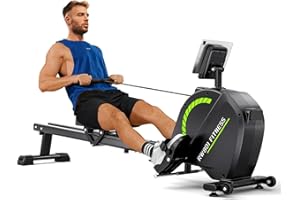 Dripex Magnetic Rowing Machine for Home Gym | 16-Level Magnetic Resistance & Dual Slide Rail | 350LBS Weight Capacity | LCD Monitor & App Connectivity for Full Body Workout