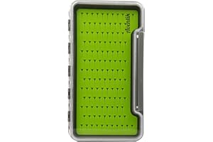 Aventik Fly Box Silicone Slim Waterproof Fly Fishing Boxes with Silicon Pad Best Pocket Sizes, Medical Grade Silicon (Greybody, LB)