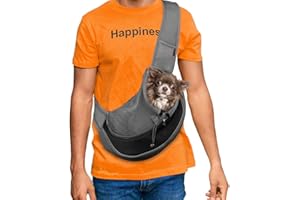 KAGUOL Sac de Transport pour Animaux, Sac bandoulière pour Chien et Chat, Sac de Transport Sécurisé pour Animaux Domestiques, Sac à Bandoulière pour Chat Chiot Réglable, Respirant, Charge Maximum 10 kg