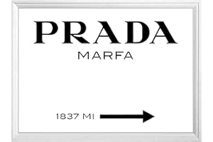 ^RTERBY'S Poster Marfa con Cornice - Orizzontale - varie dimensioni vari colori Made in Italy - riferimento all’opera d’arte di critica al consumismo di Marfa (Texas) (Cornice Decorativa Bianca, 30x40)