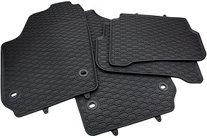‎KFZ-PREMIUMTEILE24 kfz-premiumteile24 Gummimatten kompatibel mit Polo 9N + Polo Cross Baujahr 2002-2009 Fußmatten Allwetter Premium Qualität Drehknebel Oval Schwarz