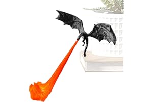 3D Printed Dragon Bookshelf Nook Light, Fire-Breathing Fantasy Statue | with Warm Glow, LED Shelf Lamp for Bedroom Nightstand Desk Corner Library Reading Room, Home Decor for Adults