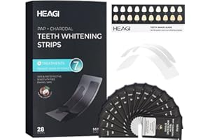 HEAGIMED 28 Strisce Sbiancante Denti Professionale, Trattamento Sicuro Sullo Smalto (Nero)