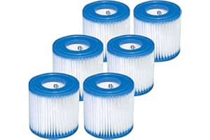 WuYan Cartucho de Repuesto para Piscina Filtro de Bomba 28601/28602 para Intex H Tipo 29007E, Juego de Cartuchos de Filtro para Piscina sobre el Suelo, bañera de hidromasaje SPA（6 Piezas）