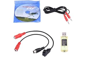 SHANRYA Zestaw symulatora RC, Woyisisi 22 w 1 RC symulator lotu USB z kablami do Realflight G7/ G6/ G5 Phoenix 4 E2HG