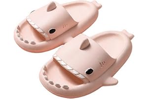 RXLLDOLY Toddler Shark Sliders, Cute Shark Slippers for Grils Boys Non-Slip Cloud Shark Slides Children Cartoon Beach Pool Sandals Shower Slippers for Kids