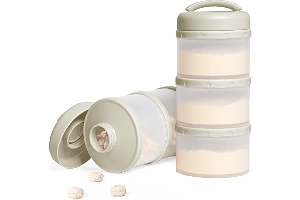 Termichy Boîte de Rangement Empilable pour Bébé en Poudre de lait, Lot de 2 (Gris Chaud)