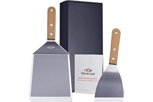 STEVEN-BULL S Pfannenwender Edelstahl für Smash Burger, Grillspachtel for Grillen, Plancha Spachtel, Grill Geschenke für Männer
