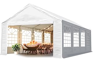 TOOLPORT Partyzelt 4x8 m Pavillon Starke PVC 600 N Plane wasserdicht und schneller Aufbau