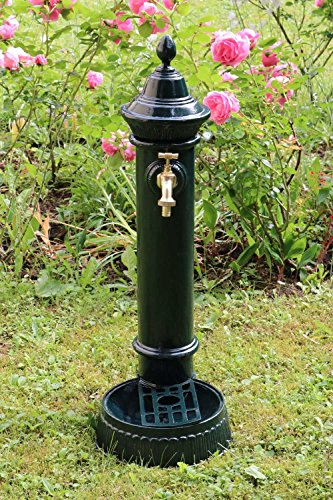 Standbrunnen 73cm Alu grün Brunnen Waschbecken Zapfsäule Antik-Stil - 2