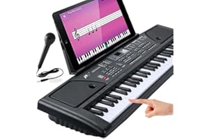 GZIZTX Electronic Keyboards, 61 Keys Portable Electronic Keyboard with USB cable for Beginners & 3-12 Kids, Piano Gift for Child Boys Girls, Black