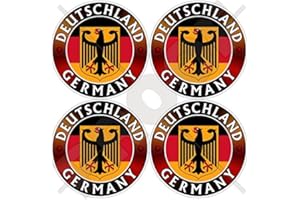 STICKERSWORLD Deutschland-Flagge, Wappen Deutschland, Deutsch, Adler, Deutsch, 50 mm, 4 Stück