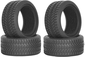 KINGCOO 1/10 RC Autoreifen auf der Straße, 4Stück RC Auto Gummireifen mit Schaumstoffeinlagen Reifen für 1:10 RC On Road Runflating Touring Racing Car für Tamiya HSP HPI Kyosho (J)