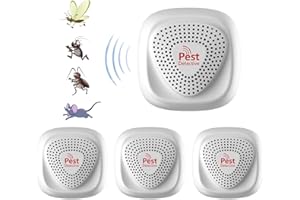 AILEDA Antizanzare Ultrasuoni,Repellente ad Ultrasuoni per Topi, Repellente Ultrasuoni Anti Zanzare Ultrasuoni Interno Dispositivo Anti Topi, Insetti, Zanzare, Scarafaggi, Ratti, Formiche, Ragni 4 Pack