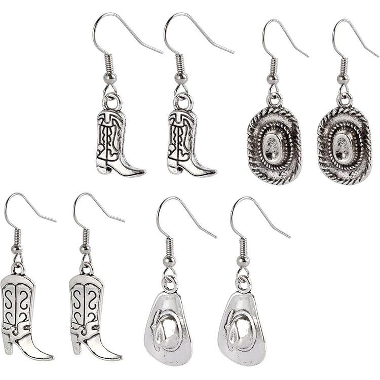 Goiern Western Cowgirl Laarzen en Oorbellen voor Vrouwen en Meisjes - Rodeo Country Vintage Druppelstijl