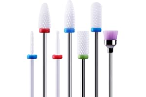 ‎MELODYSUSIE MelodySusie 7x Keramik Nagelfräser Bits Set Nagelfräser Aufsatz Set Premium Keramik Bits Set Professioneller Schleifkörper Schleifkopf für Maniküre Pediküre Nagelpflege