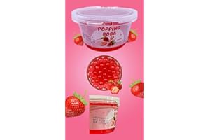 bobatra.de Bubble Tea Popping Boba Premium Fruchtperlen 490 G Boba-Perlen Orig. aus Taiwan (Erdbeere)