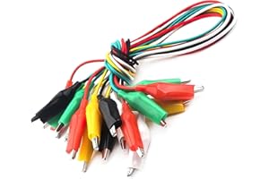 ICYWINK 10Pcs Pince Crocodile Fils de Test, Câble de mesure double extrémité Isolé Clips, Câble de Test pour Multimètre, Pinces Crocodiles pour Industriel/Voiture/autres Composants de Câble de Test