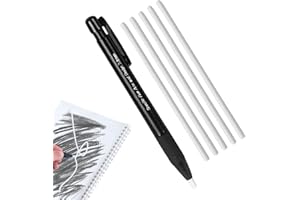 YULOKDWI Gomme Avec Mécanisme, Stylo Gomme De Précision Pour Artistes Et Dessin,Gommes Rétractable Avec Pointe De 3,8 Mm Et 5 Recharges Pour Artistes Dessin Écriture
