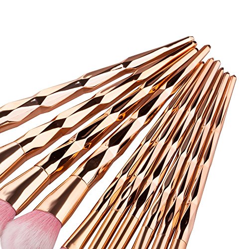 BeautyStar 10 Pcs Makeup Pinsel Set für Lidschatten Eyeliner Blush Kosmetik Concealer Erröten mit Freiem Silikon Make Up Schwamm - 3