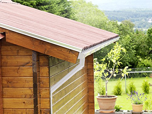 Inefa Ablaufstutzen DN 50 / NW 68, Weiß kastenförmig Kunststoff, Regenrinne, Dachrinne Weiß ST - 5