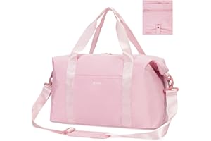 CENEDA Easyjet Cabin Bag 45x36x20 Foldable Travel Duffel Bag 30L Under seat Carry on Hand Luggage Bag Waterproof Weekend Overnight Bag for Women and Men with Detachable Shoulder Strap(Pink)