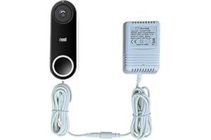 OhmKat Video Doorbell Power Supply- Compatible with Nest Hello - 230V Type-G UK Plug - No Existing Wiring Required - Transformer, Adapter, Power Kit & Supply All in One (White)