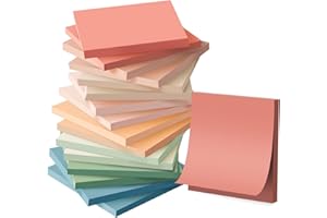 Wowivy (16 Pack) Sticky Notes 3x3 in, Vintage Colors, Sticky Pads, Recyclable, Self-Stick Notes Pads, Easy to Post for Home, Office, Notebook, 55 Sheets/pad,880 Sheets Total