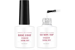 FANJUANLAN 2 Stück Base Coat Top Coat UV Gel Nagellack, Nagel Grundierung und Top coat Set, Maniküre Kit, 10ml