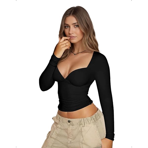 Top corto con stampa floreale Vintage scollo a cuore orlo