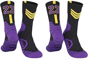 ITODA Calzini sportivi per bambini, traspiranti, per calcio, basket, allenamento, corsa, età 6-12 (2 paia)