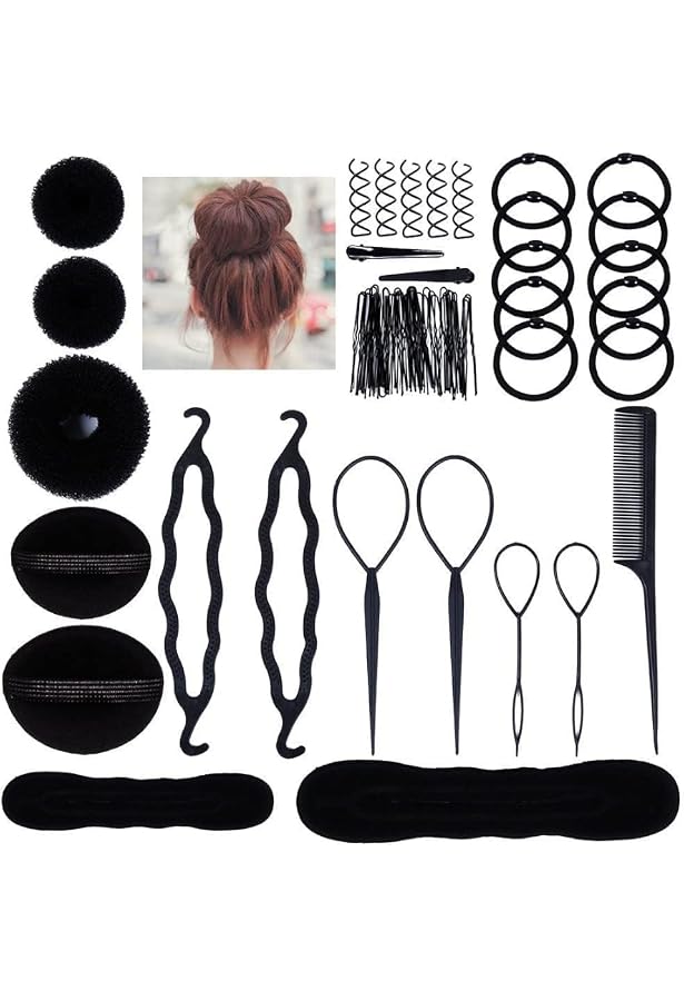 20-teiliges Hairstyling-Set – Donut-Bun-Maker, Clips, Pads Für DIY-Frisuren