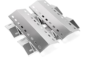 GFTIME Lot de 4 cache-brûleurs, 42 x 15 cm, plaque chauffante, pièces de rechange, en acier inoxydable, distributeur de flamme, bouclier thermique, accessoires