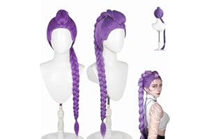 DEWPPXI Rumi Perücke, Mira Zoey Rumi Cosplay Perücke für Damen und Herren, Rumi Costume Kids Wig, lila Zopfperücke, Halloween-Cosplay-Requisiten (Purple - Rumi)