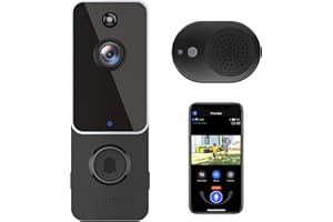 guggre Wireless Video Doorbell with Chime Ringer, Enhanced Security with AI Human Detection, 2-Way Audio, HD Night Vision, AES-128 Cloud Storage, Real-Time Alerts, Smart Home Protection